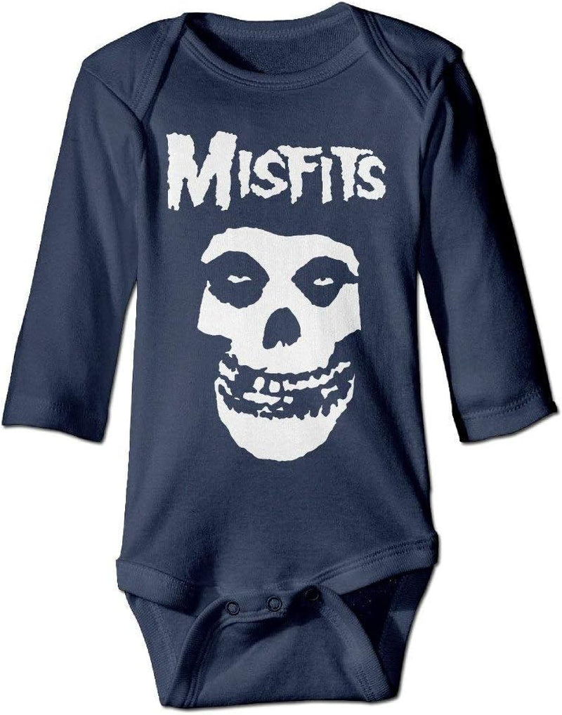 Cute Misfits Baby Climbing Long Sleeve Onesie 0-6 Month Navy