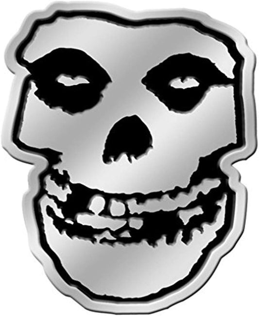 Misfits Skull 8Cm Silver Metal Sticker