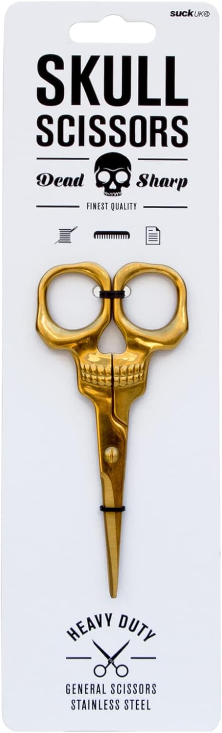 Golden Skull Scissors: All-Purpose Office and Sewing Accessory