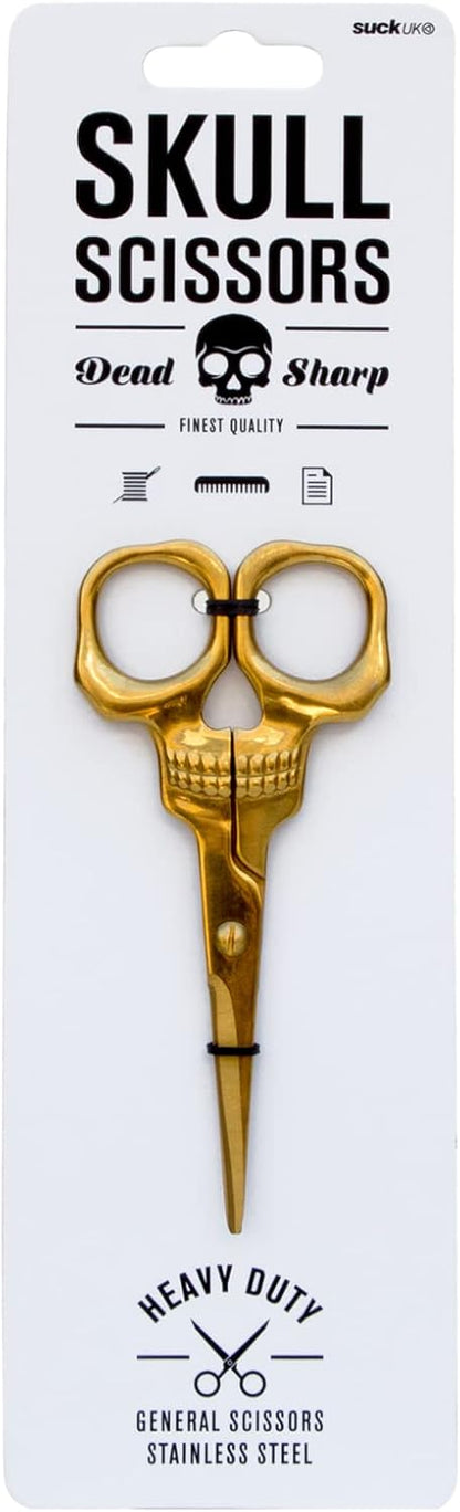 Golden Skull Scissors: All-Purpose Office and Sewing Accessory