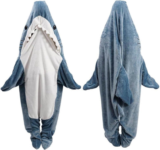 Cozy Shark Blanket Hoodie Onesie for Adults and Kids