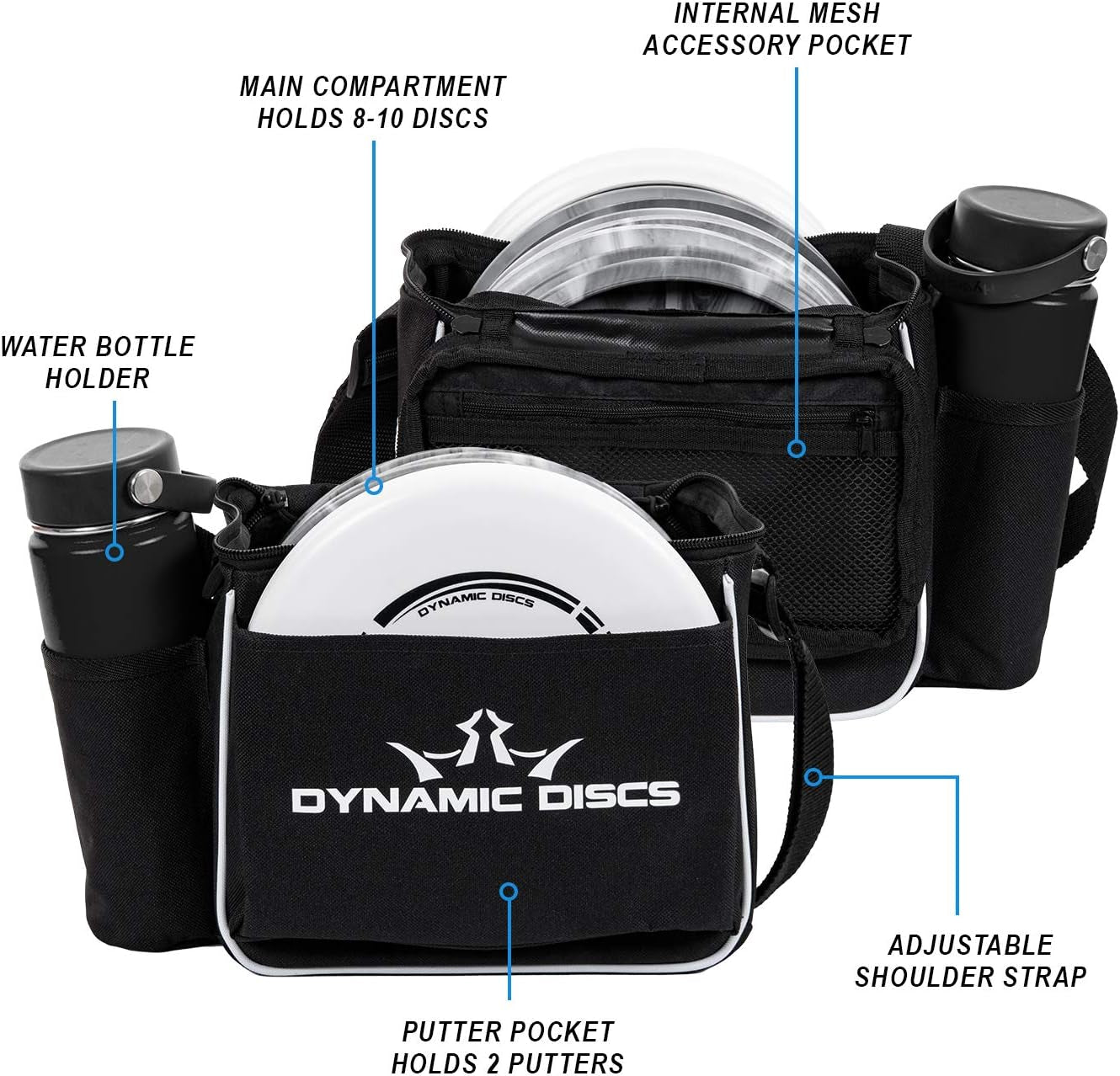 Dynamic Discs Cadet Disc Golf Shoulder Bag, Sling Disc Golf Bag, Frisbee Golf Discs Set, Sports Bag, Lightweight & Durable, 10-12 Disc Capacity