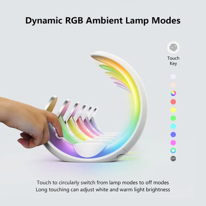 4 in 1 Mag-Safe Wireless Charging Station, RGB Night Light Lamp, 15W Fast Magnetic Wireless Charger for Multiple Apple Devices,For Iphone 12 13 14 15 Pro Max/Plus/Pro, for Apple Watch S2 to S9, Ultra 1/2, SE 2/3, for Airpods 2/3, Airpods Pro 1/2