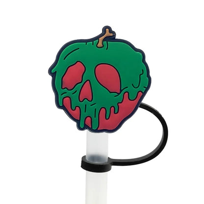 1PCS PVC New Straw Tips Horror Movie Silicone Straw Toppers Airtight Drinking Dust Cap Splash Proof Drinking Straw Cap Halloween