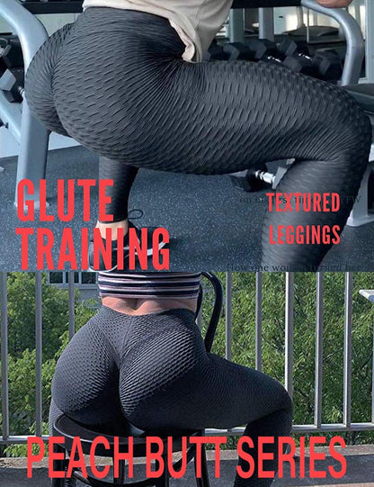 Women'S High Waist Yoga Pants Tummy Control Workout Ruched Butt Lifting Stretchy Leggings Textured Booty Tights