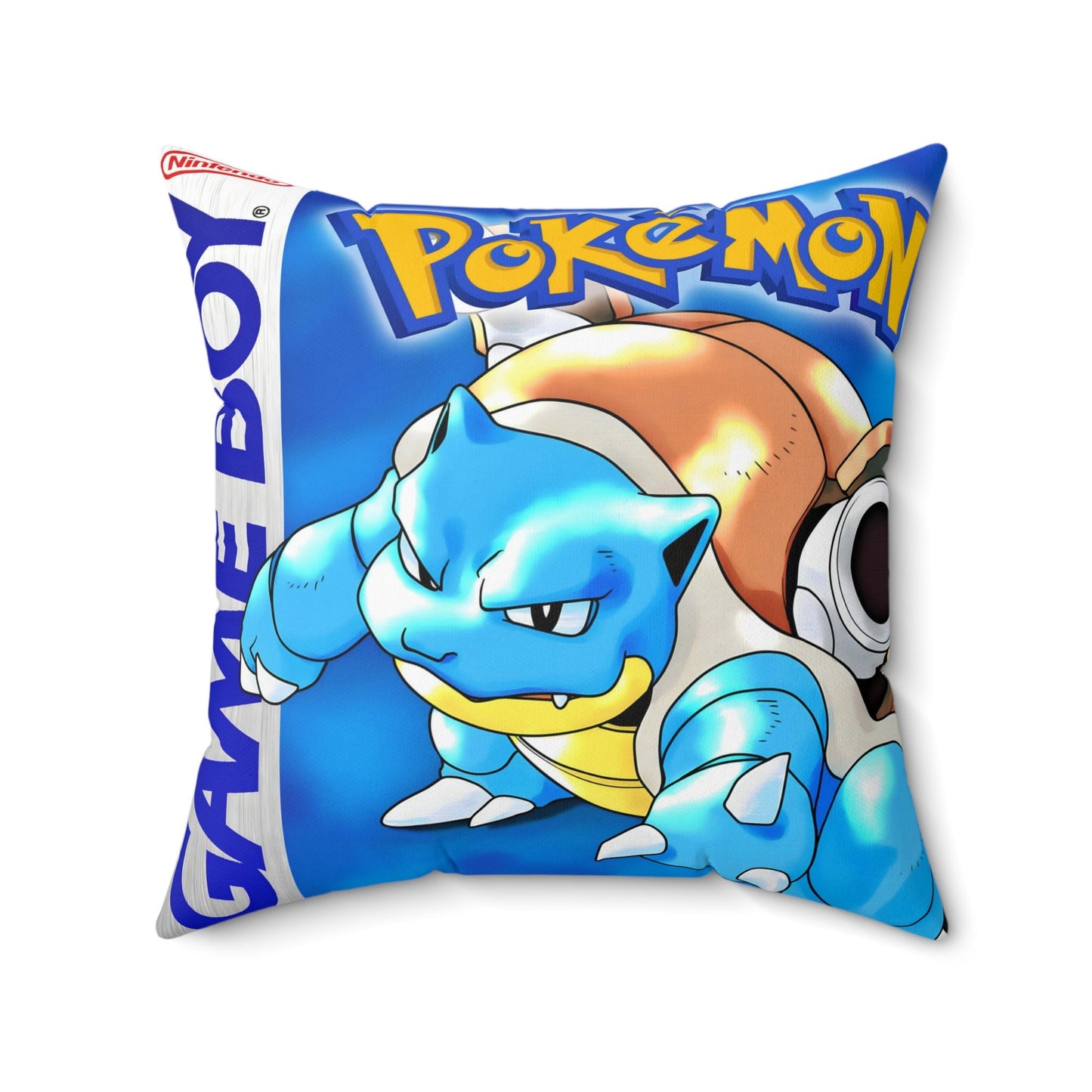 Retro Monster Training Adventure - Game Pillow Blue
